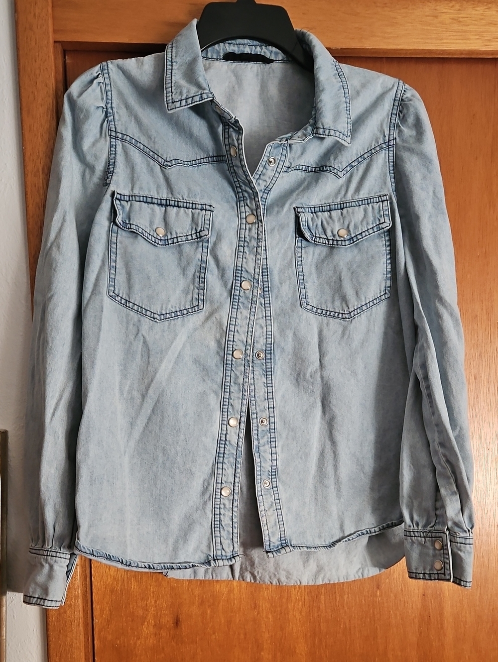 Denim Western Style Shirt Sz Large